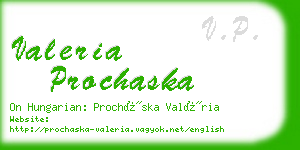 valeria prochaska business card